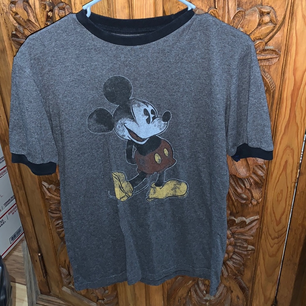 EUC Disney small Mickey vintage style ringer tee shirt